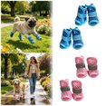 thumbnail image 1 of Breathable Mesh Dog Boots Anti- Rubber Paw Protector Shoes Adjustable Elastic Strap Puppy Walking Booties Pink - 1#, 1 of 10
