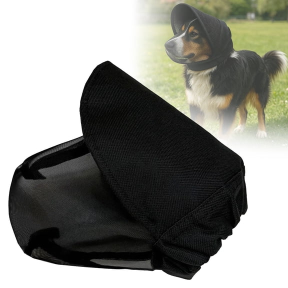 Breathable Mesh Dog Head Net with Adjustable Strap, Comfort Dog Head Guard Protector, Outdoor Travel Camping Accessory for Small Medium Breed Puppies
