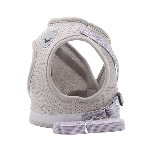 Breathable Mesh Dog Vest, Escape-Proof Step-in Harness with Comfortable Padding for Small Dogs and Cats, Pet Walking Vest(L,Gray)