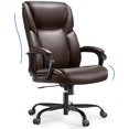 thumbnail image 1 of Breathable Mesh Executive Chair, Adjustable Lumbar Support and Headrest, High Back Office Chair with Wheels, 360° Swivel Computer Chair for Adults, Brown, 1 of 6