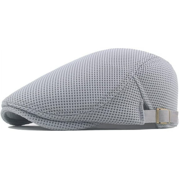 Breathable Mesh Flat Cap for Men, Adjustable Newsboy Hat Beret Ivy Cap Irish Cabbie Gatsby Driving Hunting Cap