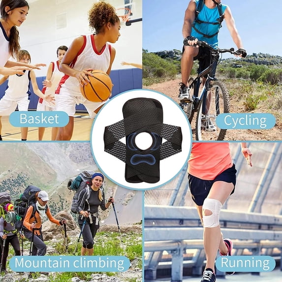 Breathable Mesh Knee Brace Dual Spring Stabilizers Adjustable V-Strap Compression Knee Support For Meniscus Tear Sports Recovery Running Hiking(Black-M)