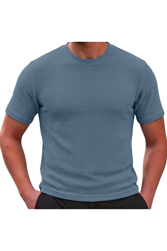 Breathable Mesh Knit T Shirt For Everyday Comfort Lightweight Ice Silk Tee Summer Wear, L, Blue