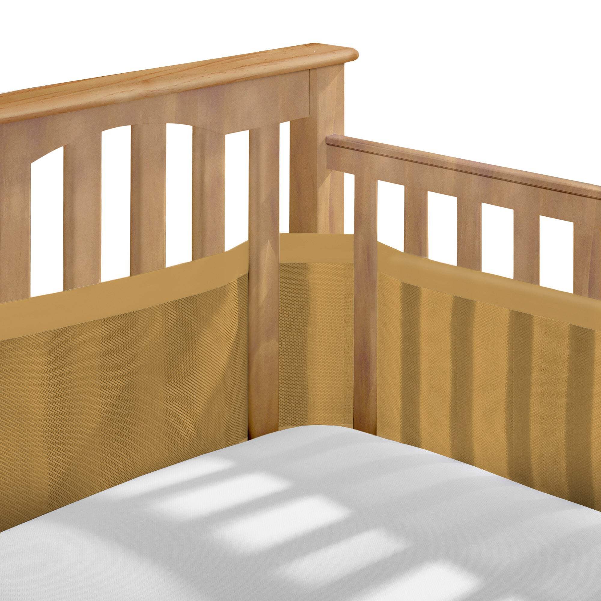 BreathableBaby Mesh Liner for Full-Size Cribs, Deluxe 4mm Mesh, Golden Sunrise (Size 4FS Covers 3 or 4 Sides)