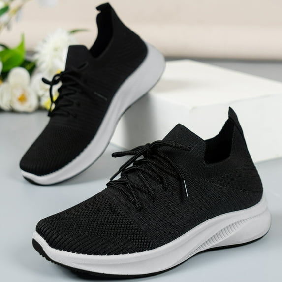 XIMIN Breathable Mesh Men's Non Slip Sneakers Lace-Up Design with Cushioned Arch Support Travel & Walking Simple Soild Color New Pattern Flat Sneaker