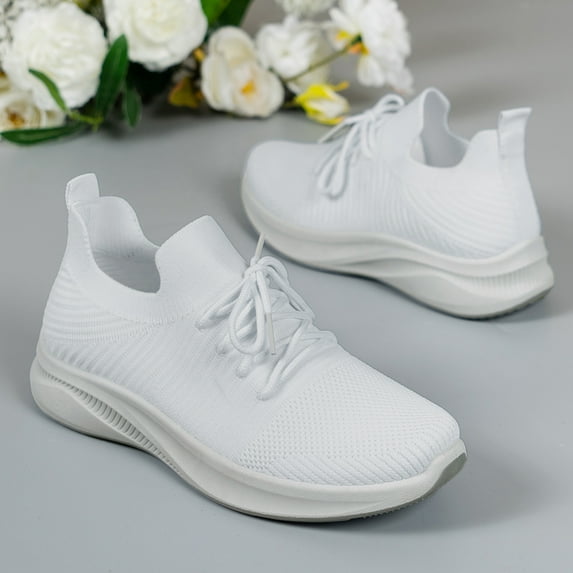XIMIN Breathable Mesh Men's Non Slip Sneakers Lace-Up Design with Cushioned Arch Support Travel & Walking Simple Soild Color New Pattern Flat Sneaker