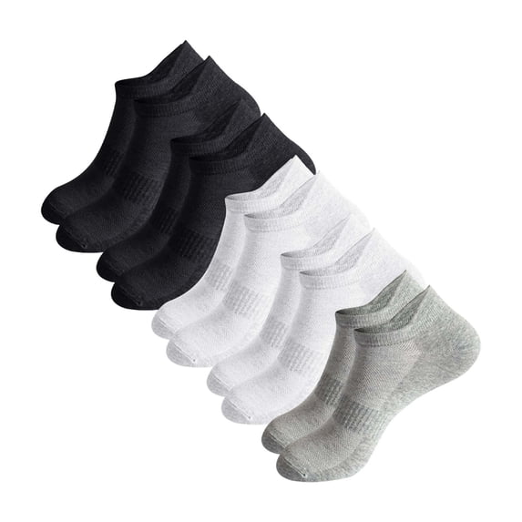 Breathable Mesh No-Show Socks 5-Pack - Anti-Slip Liner Socks for Sneakers & Casual Shoes (Odor Control) Under 5$, Hontri 5 Pairs of Mesh Socks Thin Sweat Men's Socks , Dark Gray, M