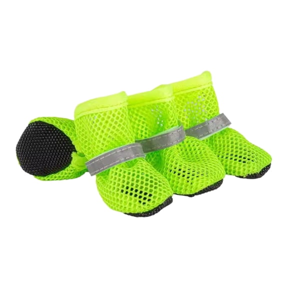 Breathable Mesh Pet Booties Anti Slip Rubber Sole Dog Cat Paw Protector, Adjustable Reflective Strap Outdoor Walking Shoes For Small Medium Large Breed Daily Outside Trips