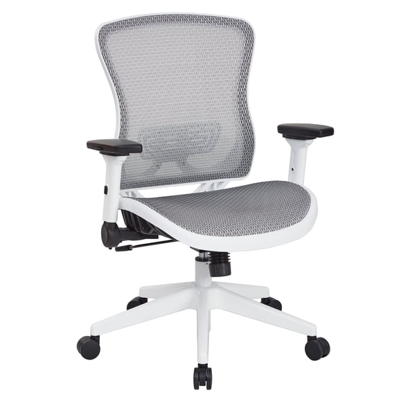 Breathable Mesh Seat And Back Manager Chair-Color:White,Size:27.25W x 27.5D x 43H