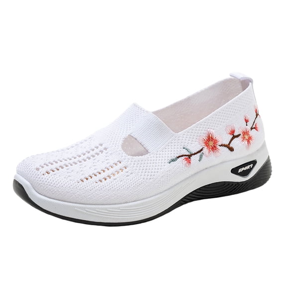 Breathable Mesh Slip On Casual Shoes, Fashion Round Toe Summer Non Slip Walking Sneakers, Lightweight Comfort Footwear