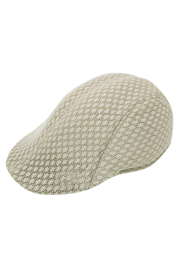 Breathable Mesh Summer Newsboy Hat with Adjustable Beret Ivy Design, Irish Cabbie Driving Fishing Cap for Sun Protection, Sports Baseball Hat for Men for 2026 Autumn Comfort,Beige