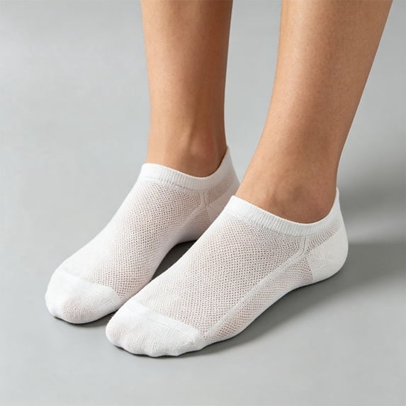 Breathable Mesh Summer Socks for Daily Wear – Athletic Short Ankle Style with Wicking Performance and Lightweight Comfort for Everyday Activities, White