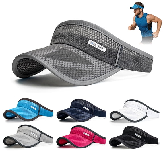 Breathable Mesh Sun Visor for Men Women - Quick Dry Sports Empty Top Hat for Running Golf Tennis