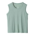 thumbnail image 1 of Breathable Mesh Tank Top for Boys Lightweight Sleeveless Athletic Shirt Comfortable Activewear for Kids Youth Casual Summer Wear,Color:Green,10-11 Years, 1 of 3