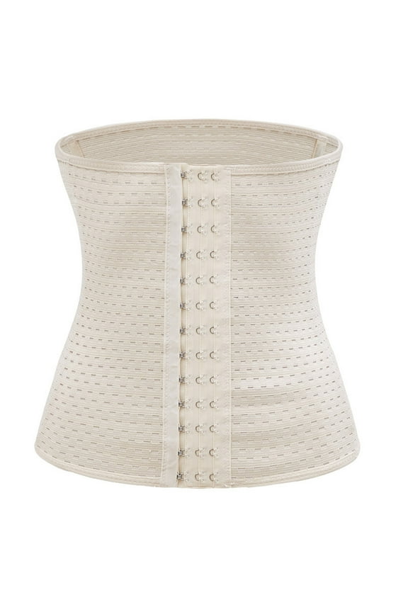 Breathable Mesh Waist Trainer Cincher Multi Row Hook Tummy Control Short Torso Slim Shapewear
