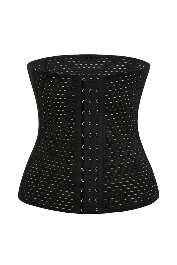 Breathable Mesh Waist Trainer Cincher Multi Row Hook Tummy Control Short Torso Slim Shapewear