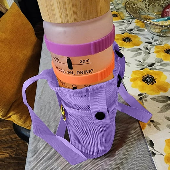 Breathable Mesh Water Bottle Holder With Adjustable Strap For Outdoor Activities, Hands-Free Hydration Solution For Hiking, Running, And Travel Enthusiasts(Purple),Ccwuwei