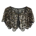 thumbnail image 1 of Breathable Meshes Short Shawl Sequins Embroidery Lace Tippets Wedding Wraps for Casual or Party Wear, 1 of 8