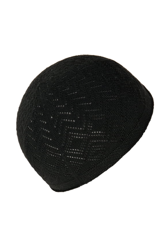 Breathable Muslims Adult Knit Kufi Elastic Hollow out Knit Kufi Inner Hat Casual Church Pray Lightweight Hat