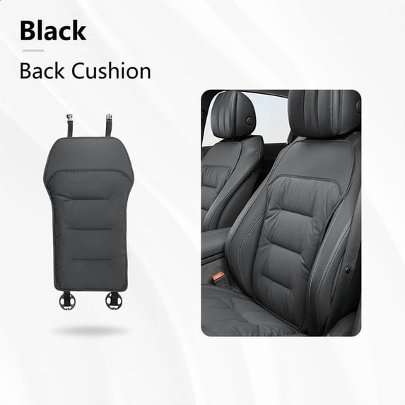Breathable Nappa Leather Car Seat Cushion - All-Season Lumbar Support for Most Vehicles