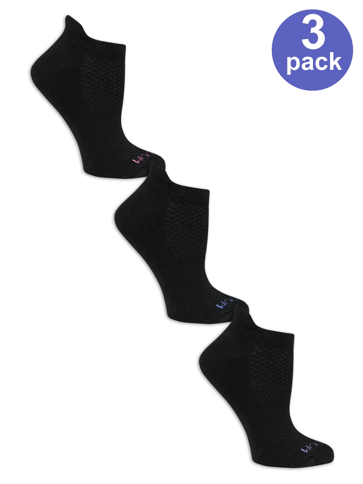Breathable No Show Socks with Tab and Arch Support, 3 Pair