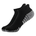 thumbnail image 1 of Breathable No-Show Sports Socks, Terry Bottom Running Socks with Silicone Heel Grips, Anti-Slip Moisture-Wicking Athletic Socks for Men and Women, Comfortable Low-Cut Socks for Daily Wear Black, 1 of 5