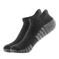 thumbnail image 1 of Breathable No-Show Sports Socks, Terry Bottom Running Socks with Silicone Heel Grips, Anti-Slip Moisture-Wicking Athletic Socks for Men and Women, Comfortable Low-Cut Socks for Daily Wear Dark Gray, 1 of 5