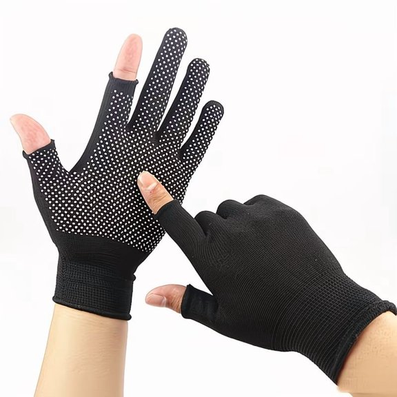 Breathable Non-Slip Half-Finger Touchscreen Gloves for Cycling & Work, 2 Pack