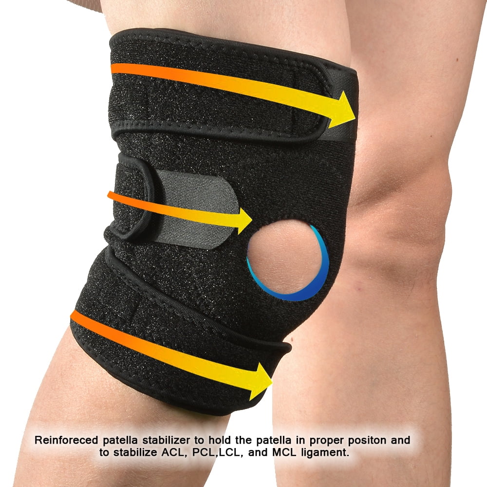 1pair Knee Compression Support Sleeve Knee Brace With Patella Gel Pad Anti  Slip Strips For Sports