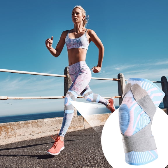 Breathable Nylon Sports Knee Brace Elastic Pressure Design Full Coverage Protection Skin-Friendly Fabric Adjustable Sizes for Workout Running Cycling Joint Injury Prevention