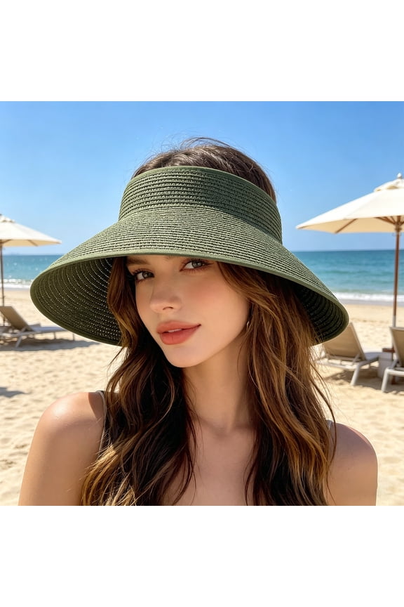 Breathable Open Summer Sun Hat Wide Brim Boater for Outdoor Travel Beach Gardening Sun Mens Hat