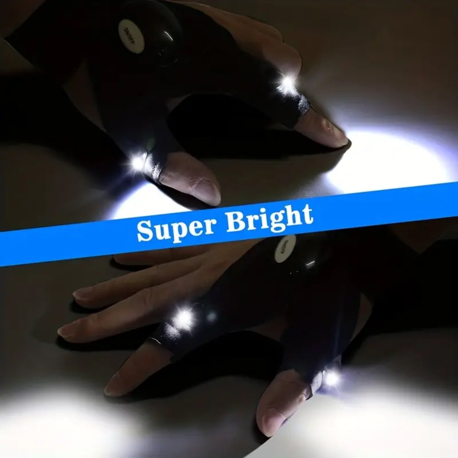 Breathable Outdoor Lighting Glow Fishing Gloves with Finger Lamp Lights ...