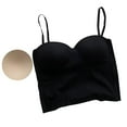 thumbnail image 1 of Breathable Padded Bra Strap Camisole Tank Top Basic Cami Shirts Women Black, 1 of 7