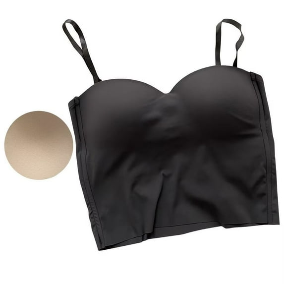 Breathable Padded Bra Strap Camisole Tank Top Basic Cami Shirts Women Grey