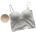 thumbnail image 1 of Breathable Padded Bra Strap Camisole Tank Top Basic Cami Shirts Women White, 1 of 7