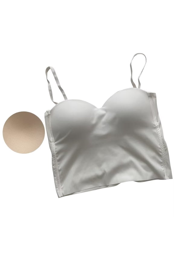 Breathable Padded Bra Strap Camisole Tank Top Basic Cami Shirts Women White