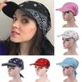 thumbnail image 1 of Women's Breathable Head Scarf Hat Paisley Print Stretchy Visor Turban Cap, 1 of 3