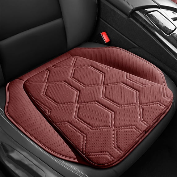 Breathable Perforated Artificial Leather Car Seat Cushion, Four-Season Universal Pad, Soft Delicate Comfort, Auto Interior Protection