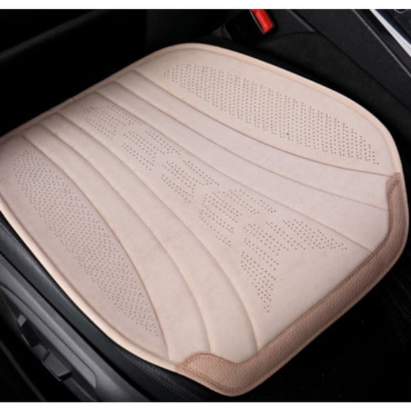 Breathable Perforated Seat Cushion, Non-Slip Soft Pad for Car, Office Chair, Home, Universal Fit, Beige, 20.1x20.9in (51x53cm)