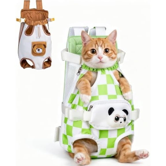 Breathable Pet Carrier Backpack, Breathable Leg-Out Pet Chest Carrier, Small Animal Travel Bag for Kitten Puppy Walking Hiking