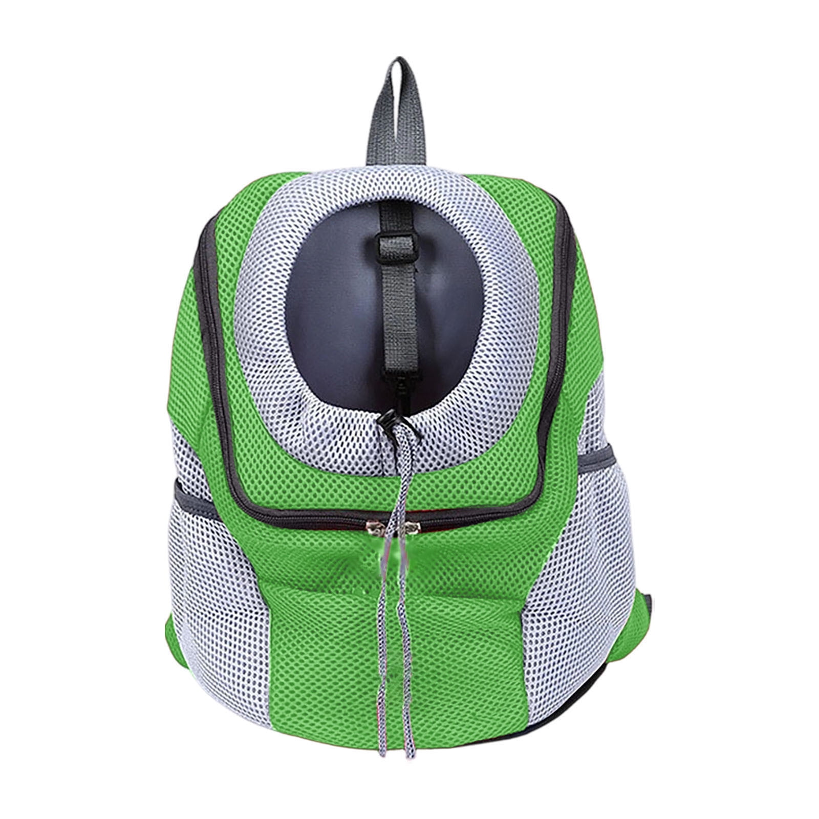 Breathable Pet Carrier Backpack, Head-Out Design Adjustable Dog Cat Backpack with Safety Belt, Mesh Ventilated Travel Backpack with Side Storage Pockets for Small Dogs Cats Outdoor Hiking(Green,M)