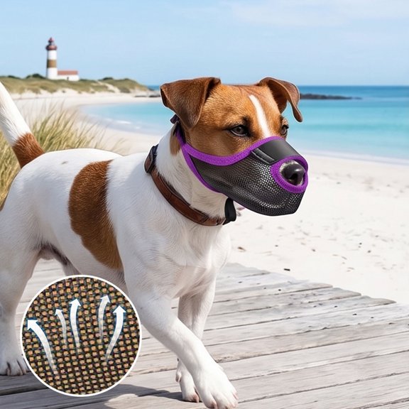 Breathable Pet Mouth Guard, Flexible Mesh Dog Muzzle Controls Barking, Chewing And Random Snacking Behavior, Black