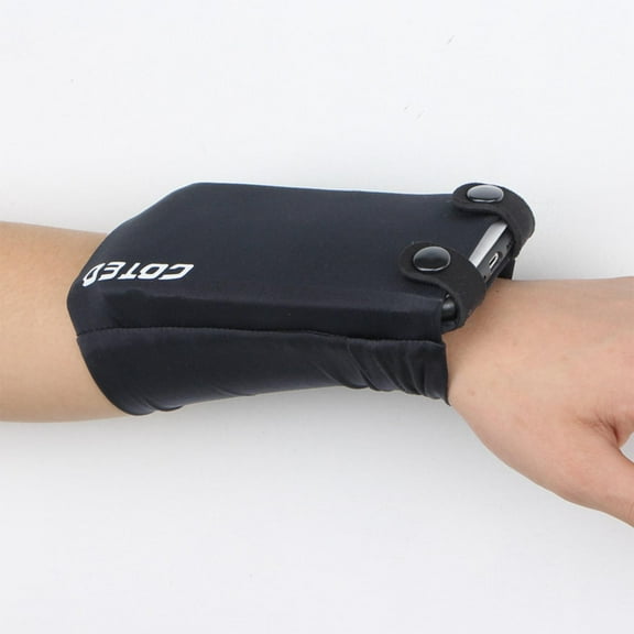 Breathable Phone Arm Bands Running Wristband Sleeve Bag Cellphone Holder Case Nylon Storage for Women home and Exercise , Black, 9.5x18cm