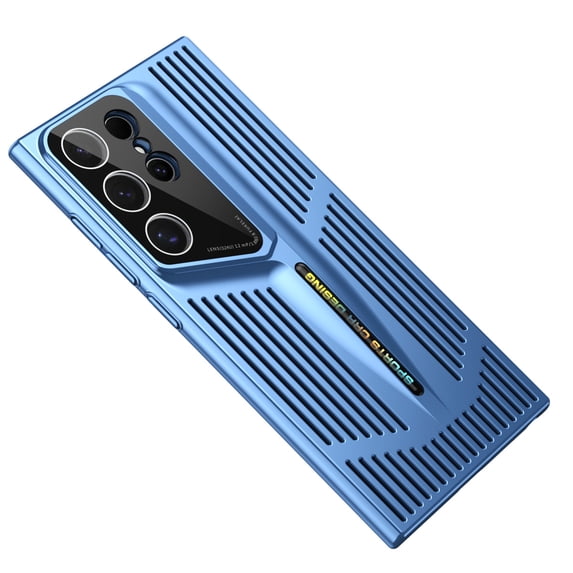Breathable Phone Case Compatible with Samsung Galaxy S22 Ultra, Electroplate Case Made of PC Material Camera Lens Protection Breathable Heat Dissipation Protection Case for Galaxy S22 Ultra, Blue