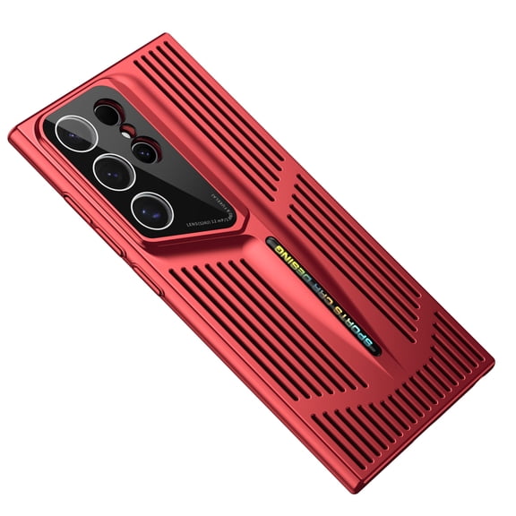 Breathable Phone Case Compatible with Samsung Galaxy S23, Electroplate Case Made of PC Material Camera Lens Protection Breathable Heat Dissipation Protection Case for Samsung Galaxy S23, Red