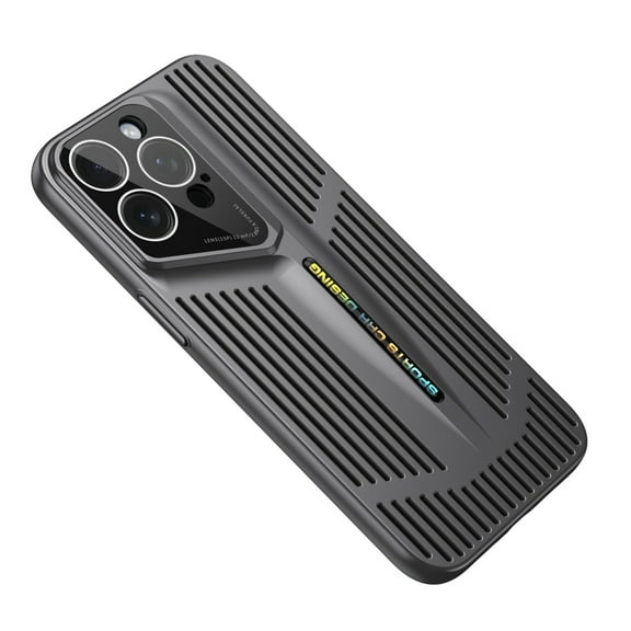 Breathable Phone Case Compatible with iPhone 16 Pro, Electroplate Case Made of PC Material Camera Lens Protection Breathable Heat Dissipation Protection Case for iPhone 16 Pro, Black