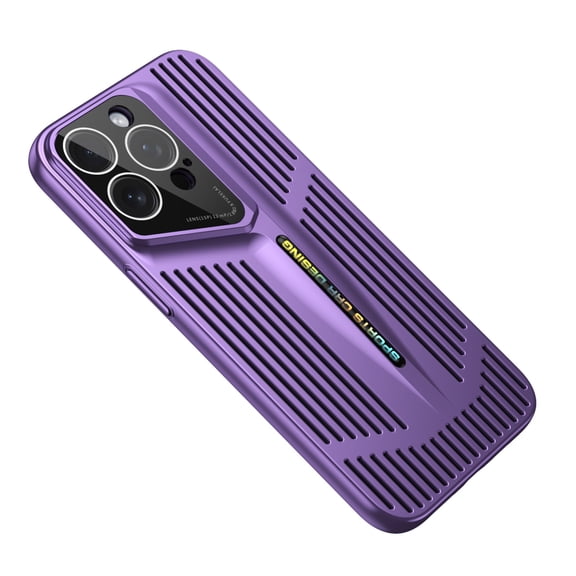 Breathable Phone Case Compatible with iPhone 16 Pro, Electroplate Case Made of PC Material Camera Lens Protection Breathable Heat Dissipation Protection Case for iPhone 16 Pro, Purple