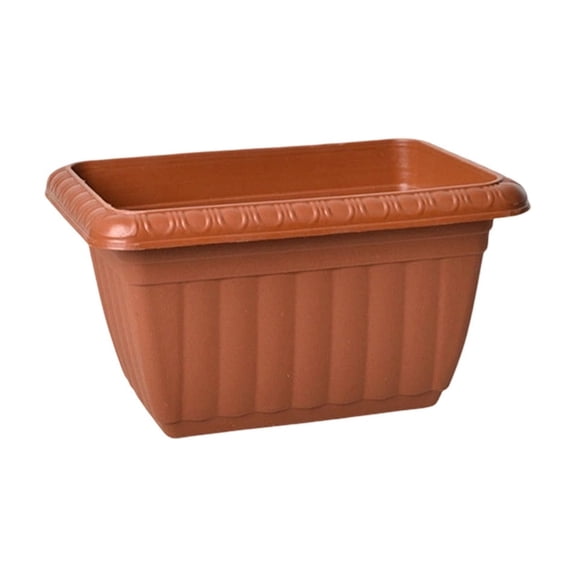Breathable Plastic Rectangular Planter for Vegetables and Flowers - Durable Faux - Ceramic Design with Built - in Drainage Tray, Ideal for Indoor/Outdoor Gardening,Red