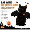 thumbnail image 1 of Breathable Polyester Bat Wing Pet Harness, Matching Leash Included Adjustable Cat Dog Halloween(Black S), 1 of 8
