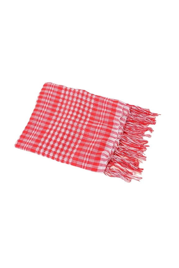 Breathable Polyester Fringed Keffiyeh Scarf Stylish Checkered Pattern Child Neckwear Shemagh For Arabian Kids Daily Wear